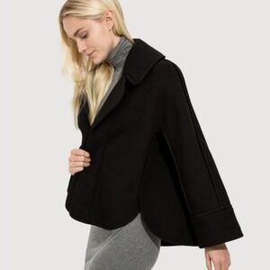 Kit and Ace Concordia Black Cotton Cashmere Wrap Jacket‎ Size 6